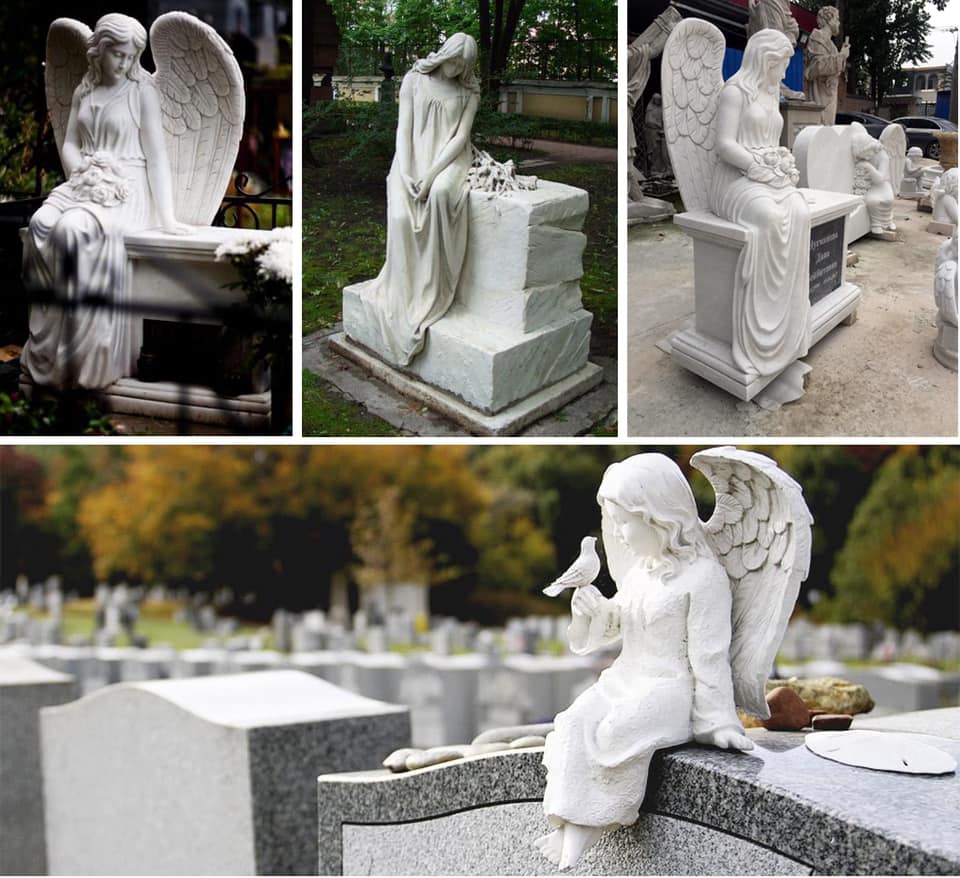 Замовлення скульптури ангелів для пам'ятників на цвинтарі